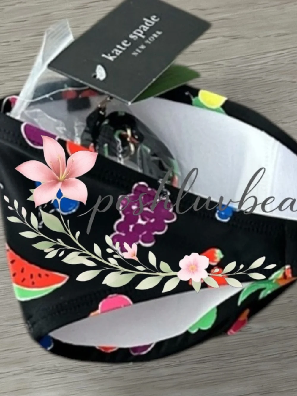 NWT Kate Spade Fruit Toss Convertible Bandeau Bikini Set